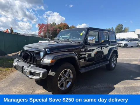 Black 2020 Jeep Wrangler Unlimited Sahara for sale in Enfield, CT