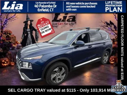 Blue 2021 Hyundai Santa Fe SEL for sale in Enfield, CT