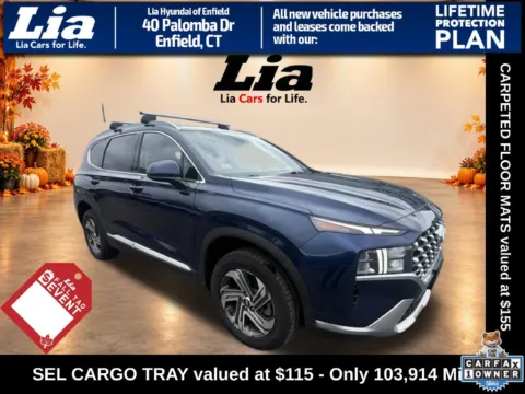 Blue 2021 Hyundai Santa Fe SEL for sale in Enfield, CT