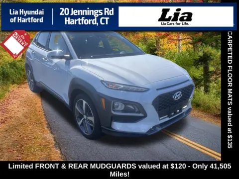 White 2019 Hyundai Kona Limited for sale in Hartford, CT