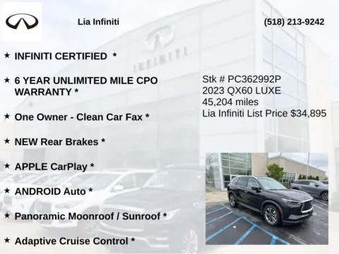 More photos of 2023 INFINITI QX60 LUXE at Lia INFINITI, NY