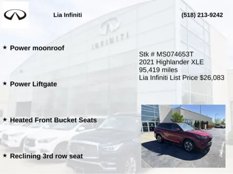 More photos of 2021 Toyota Highlander XLE at Lia INFINITI, NY