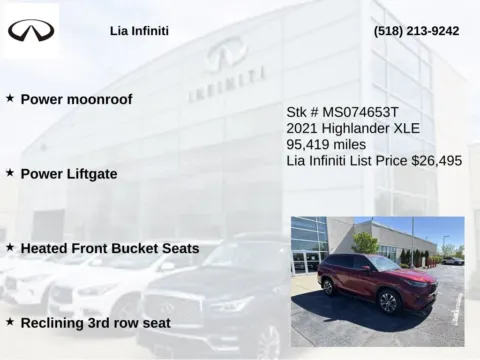 More photos of 2021 Toyota Highlander XLE at Lia INFINITI, NY
