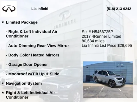 More photos of 2017 Toyota 4Runner Limited at Lia INFINITI, NY