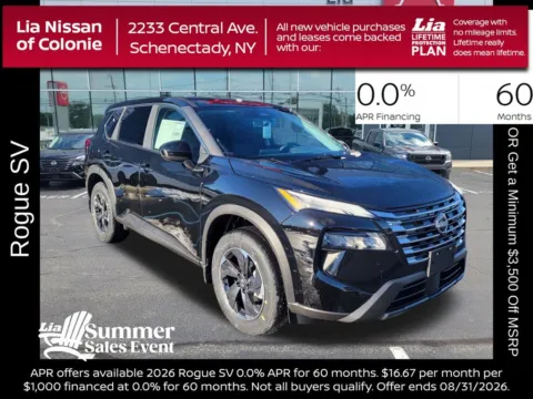 Black 2026 Nissan Rogue SV for sale in Schenectady, NY