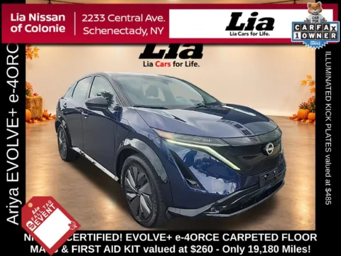 Blue 2024 Nissan Ariya EVOLVE+ e-4ORCE for sale in Schenectady, NY