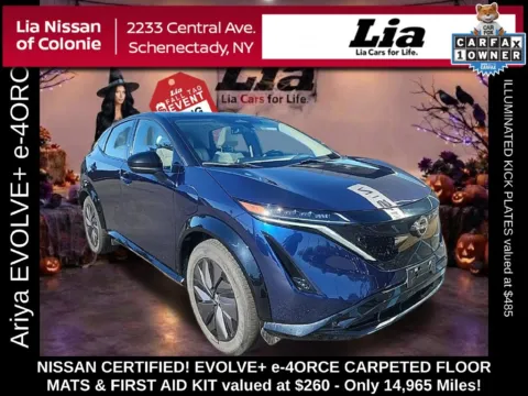 Blue 2024 Nissan Ariya EVOLVE+ e-4ORCE for sale in Schenectady, NY