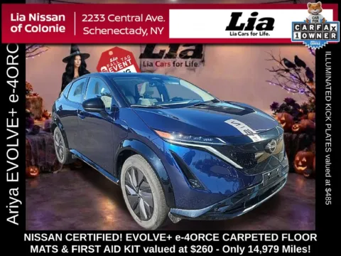 Blue 2024 Nissan Ariya EVOLVE+ e-4ORCE for sale in Schenectady, NY