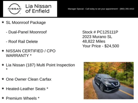 More photos of 2023 Nissan Murano SL at Lia Nissan of Enfield, CT