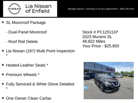 More photos of 2023 Nissan Murano SL at Lia Nissan of Enfield, CT