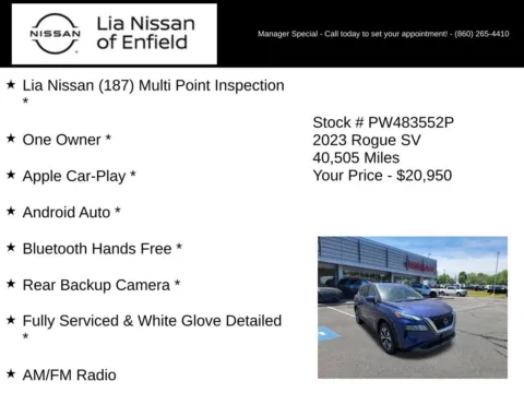 More photos of 2023 Nissan Rogue SV at Lia Nissan of Enfield, CT