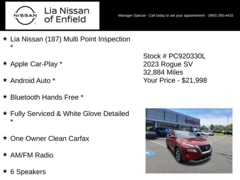 More photos of 2023 Nissan Rogue SV at Lia Nissan of Enfield, CT