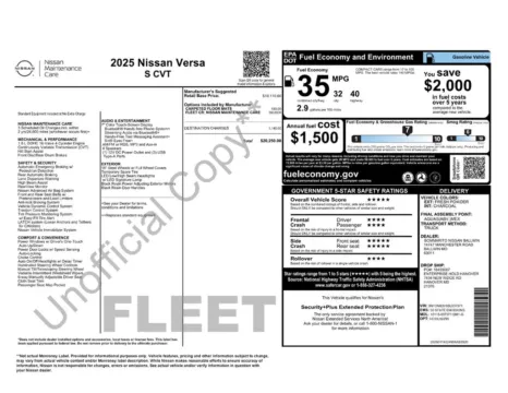 More photos of 2025 Nissan Versa 1.6 S at Lia Nissan of Enfield, CT