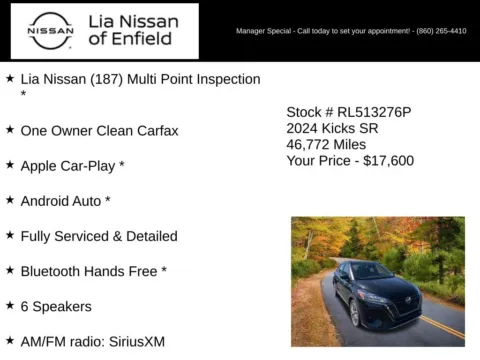 More photos of 2024 Nissan Kicks SR at Lia Nissan of Enfield, CT