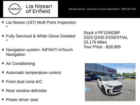 More photos of 2023 INFINITI QX55 ESSENTIAL at Lia Nissan of Enfield, CT