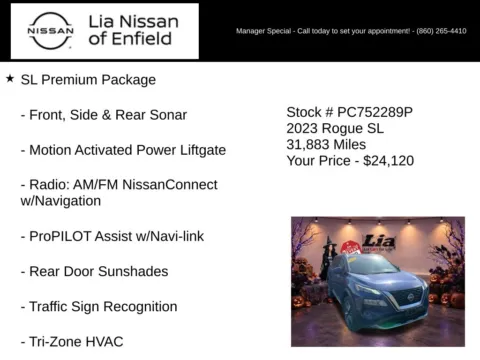 More photos of 2023 Nissan Rogue SL at Lia Nissan of Enfield, CT