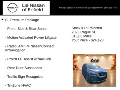 More photos of 2023 Nissan Rogue SL at Lia Nissan of Enfield, CT