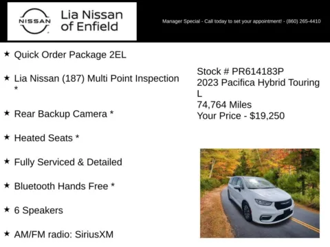 More photos of 2023 Chrysler Pacifica Hybrid Touring L at Lia Nissan of Enfield, CT