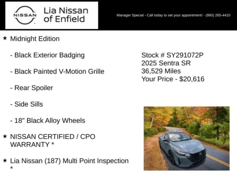 More photos of 2025 Nissan Sentra SR at Lia Nissan of Enfield, CT