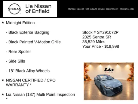 More photos of 2025 Nissan Sentra SR at Lia Nissan of Enfield, CT