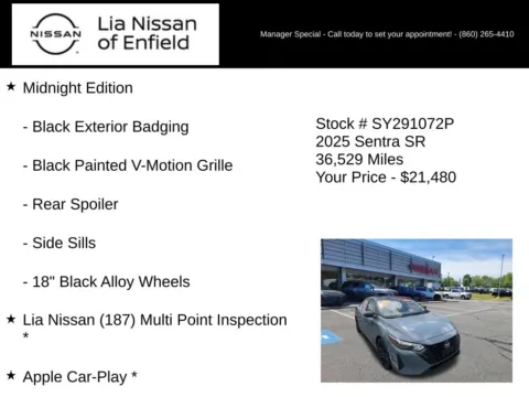 More photos of 2025 Nissan Sentra SR at Lia Nissan of Enfield, CT