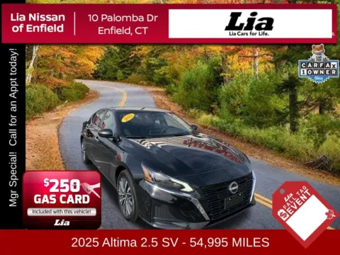 Black 2025 Nissan Altima 2.5 SV for sale in Enfield, CT
