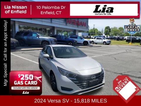 White 2024 Nissan Versa 1.6 SV for sale in Enfield, CT