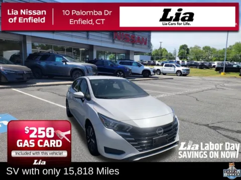 White 2024 Nissan Versa 1.6 SV for sale in Enfield, CT