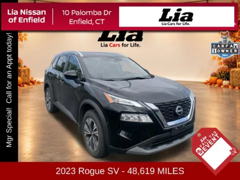 Black 2023 Nissan Rogue SV for sale in Enfield, CT