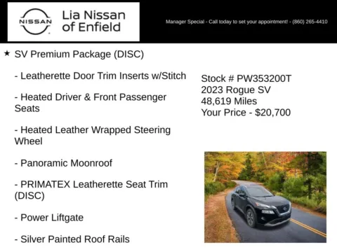 More photos of 2023 Nissan Rogue SV at Lia Nissan of Enfield, CT