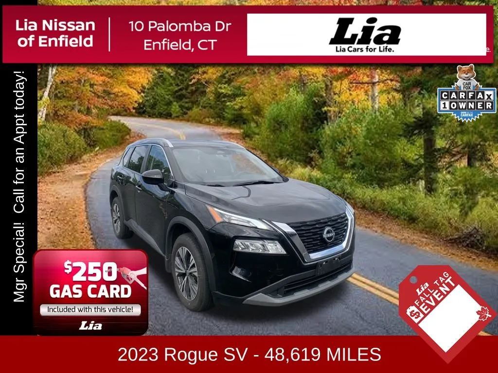 Black 2023 Nissan Rogue SV for sale in Enfield, CT