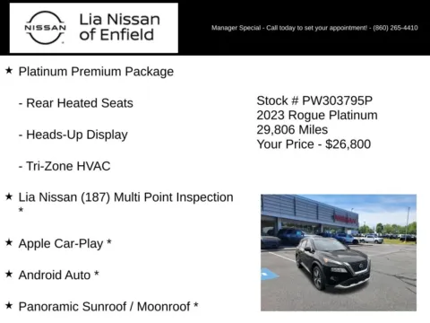 More photos of 2023 Nissan Rogue Platinum at Lia Nissan of Enfield, CT