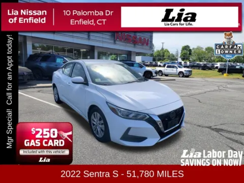 White 2022 Nissan Sentra S for sale in Enfield, CT