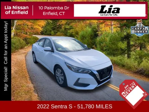 White 2022 Nissan Sentra S for sale in Enfield, CT