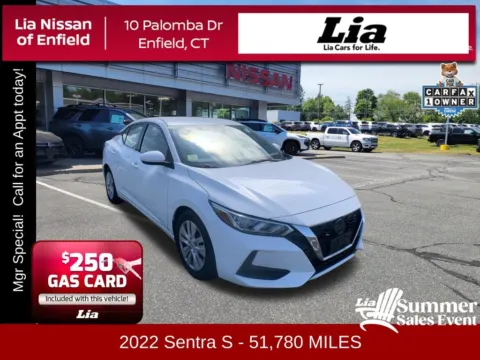 White 2022 Nissan Sentra S for sale in Enfield, CT