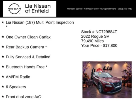 More photos of 2022 Nissan Rogue SV at Lia Nissan of Enfield, CT