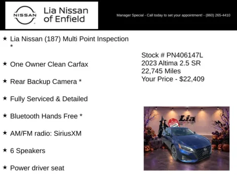 More photos of 2023 Nissan Altima 2.5 SR at Lia Nissan of Enfield, CT