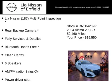 More photos of 2024 Nissan Altima 2.5 SR at Lia Nissan of Enfield, CT