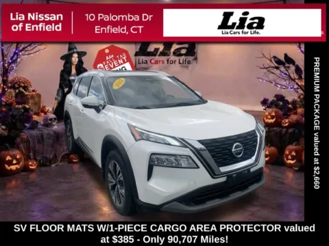 White 2021 Nissan Rogue SV for sale in Enfield, CT