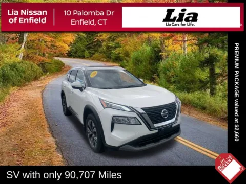 White 2021 Nissan Rogue SV for sale in Enfield, CT
