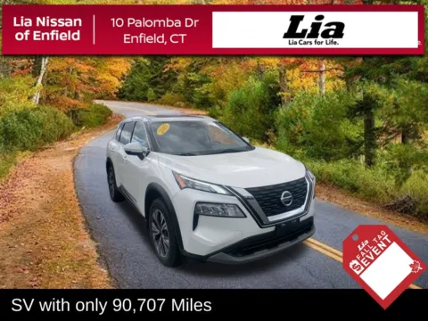 White 2021 Nissan Rogue SV for sale in Enfield, CT