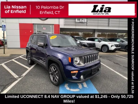 Blue 2019 Jeep Renegade Limited for sale in Enfield, CT