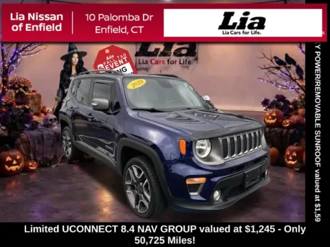 Blue 2019 Jeep Renegade Limited for sale in Enfield, CT