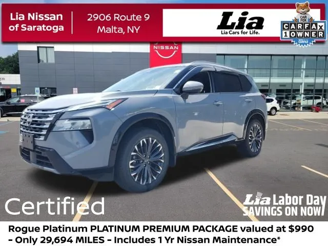 Gray 2024 Nissan Rogue Platinum for sale in Malta, NY