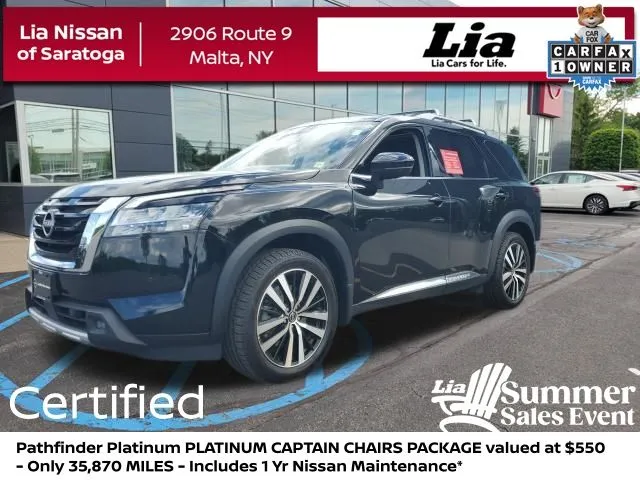 Black 2023 Nissan Pathfinder Platinum for sale in Malta, NY