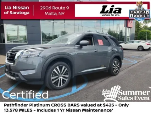 Gray 2025 Nissan Pathfinder Platinum for sale in Malta, NY