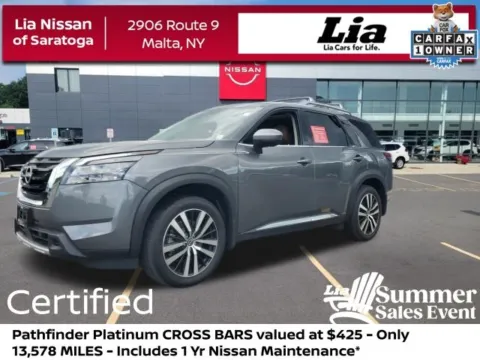 Gray 2025 Nissan Pathfinder Platinum for sale in Malta, NY