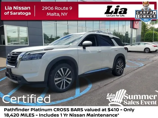 White 2024 Nissan Pathfinder Platinum for sale in Malta, NY