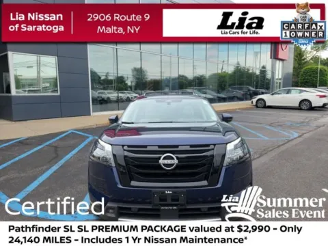 Blue 2025 Nissan Pathfinder SL for sale in Malta, NY