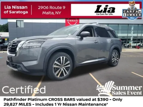 Gray 2023 Nissan Pathfinder Platinum for sale in Malta, NY